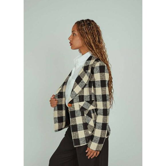 Smythe Cut Away Blazer in Black Check 4 - Picture 2 of 3